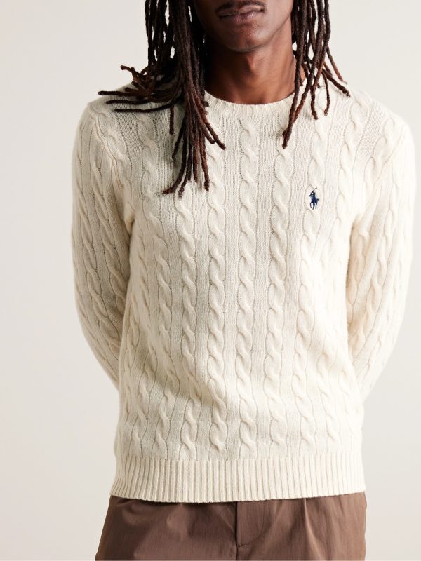 Slim-Fit Cable-Knit Wool and Cashmere-Blend Sweater - FR