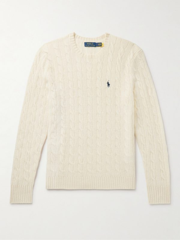 Slim-Fit Cable-Knit Wool and Cashmere-Blend Sweater