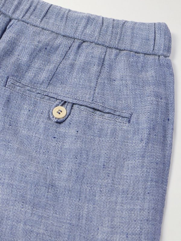 Oscar Straight-Leg Linen and Cotton-Blend Drawstring Trousers - CU