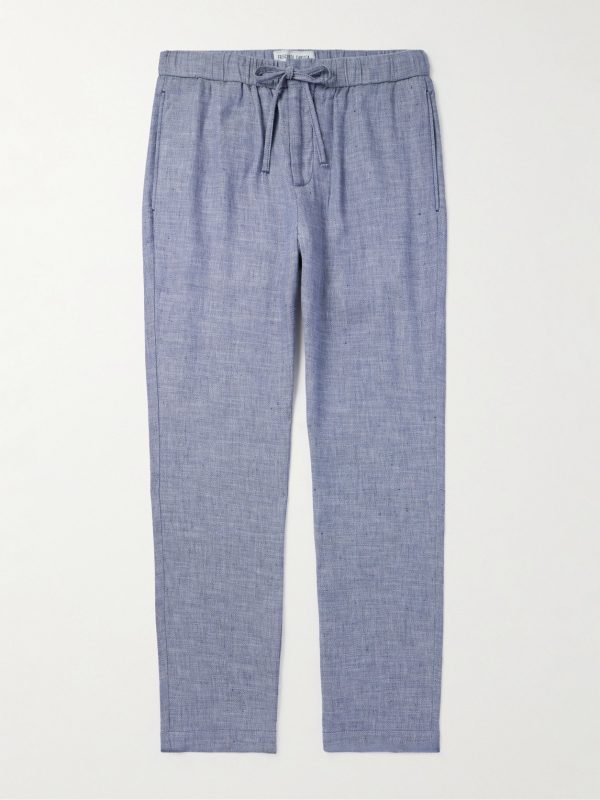 Oscar Straight-Leg Linen and Cotton-Blend Drawstring Trousers