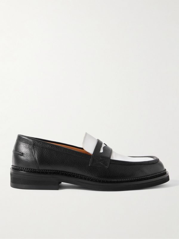 Jacques Two-Tone Leather Penny Loafers