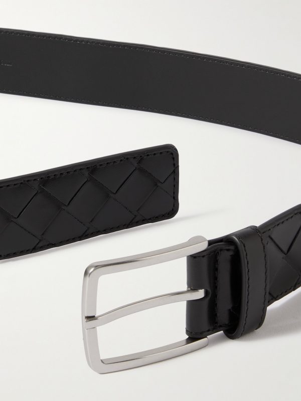 3.5cm Intrecciato Leather Belt - E1
