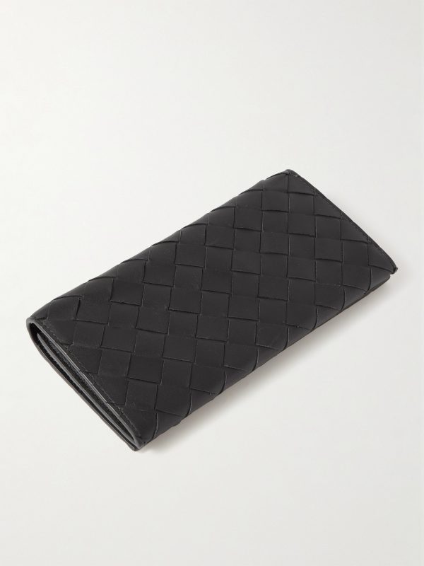 Intrecciato Leather Wallet - BK Intrecciato Leather Wallet - BK