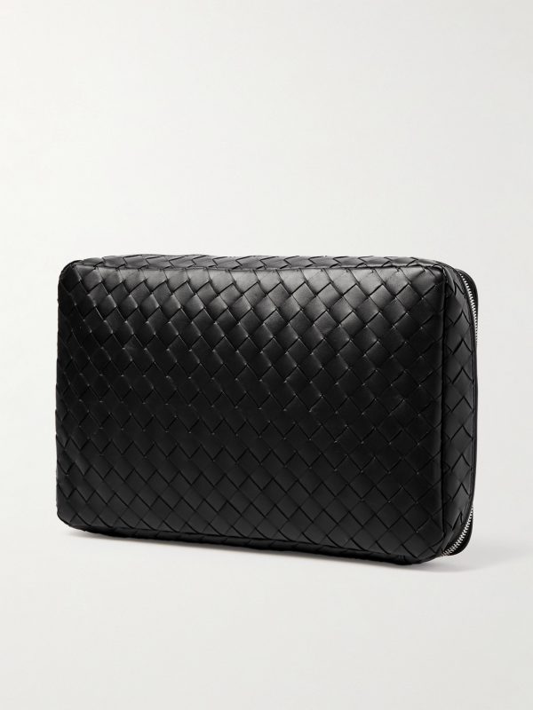 Intrecciato Leather Shirt Holder - BK Intrecciato Leather Shirt Holder - BK