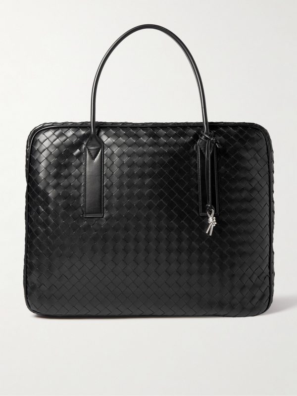 Large Intrecciato Embellished Leather Briefcase Large Intrecciato Embellished Leather Briefcase