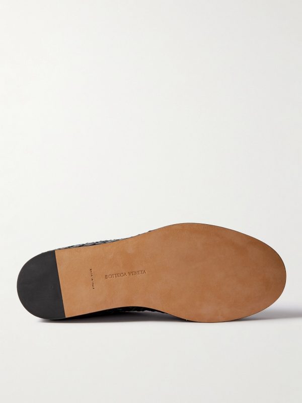 Intrecciato Full-Grain Leather Slippers - E1 Intrecciato Full-Grain Leather Slippers - E1