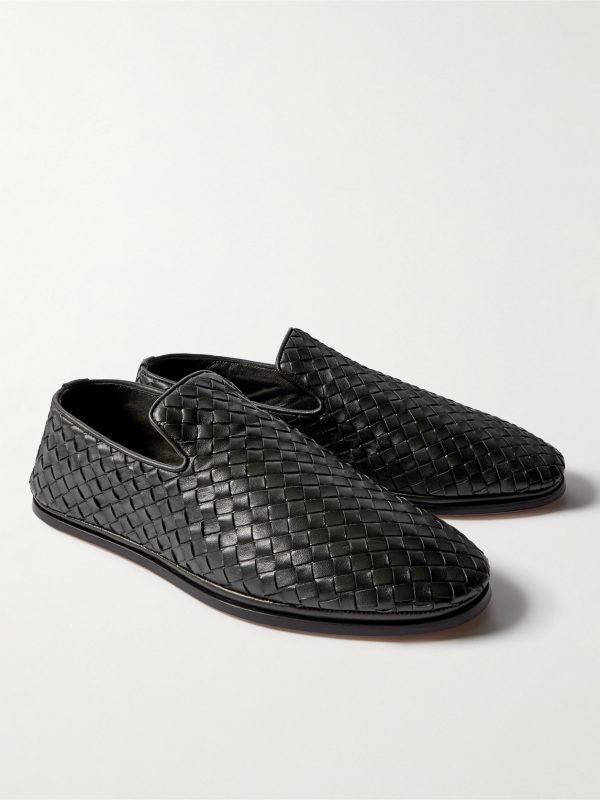 Intrecciato Full-Grain Leather Slippers - FR Intrecciato Full-Grain Leather Slippers - FR