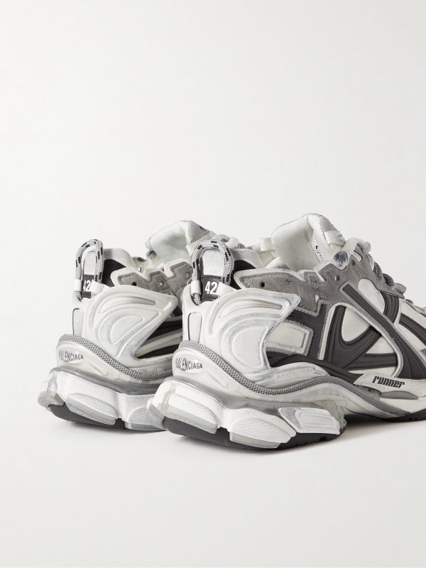 Runner Distressed Nylon, Suede and Rubber Sneakers - BK Runner Distressed Nylon, Suede and Rubber Sneakers - BK