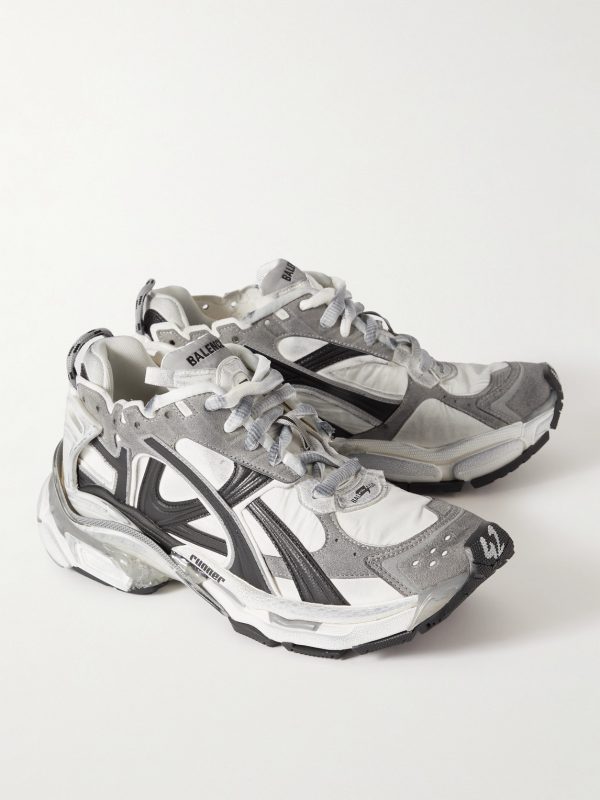 Runner Distressed Nylon, Suede and Rubber Sneakers - FR Runner Distressed Nylon, Suede and Rubber Sneakers - FR
