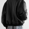 Logo-Embroidered Leather Blouson Jacket - BK Logo-Embroidered Leather Blouson Jacket - BK
