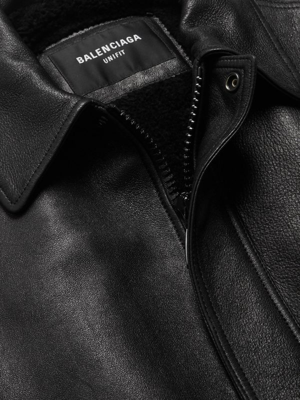 Logo-Embroidered Leather Blouson Jacket - CU Logo-Embroidered Leather Blouson Jacket - CU