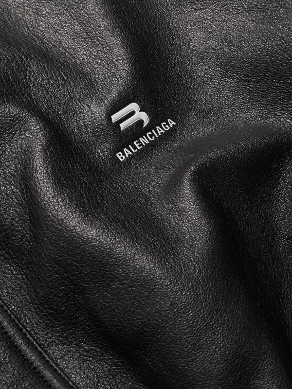 Logo-Embroidered Leather Blouson Jacket - E1 Logo-Embroidered Leather Blouson Jacket - E1