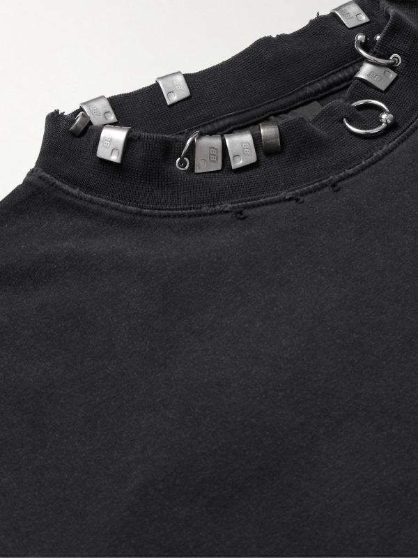 Oversized Embellished Cotton-Jersey T-Shirt - CU Oversized Embellished Cotton-Jersey T-Shirt - CU