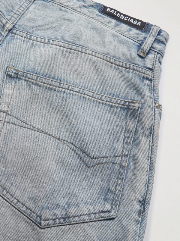 Distressed Straight-Leg Jeans - CU