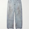 Distressed Straight-Leg Jeans