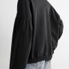 Pierced Embellished Distressed Cotton-Jersey Sweatshirt - BK Pierced Embellished Distressed Cotton-Jersey Sweatshirt - BK
