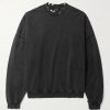 Pierced Embellished Distressed Cotton-Jersey Sweatshirt Pierced Embellished Distressed Cotton-Jersey Sweatshirt