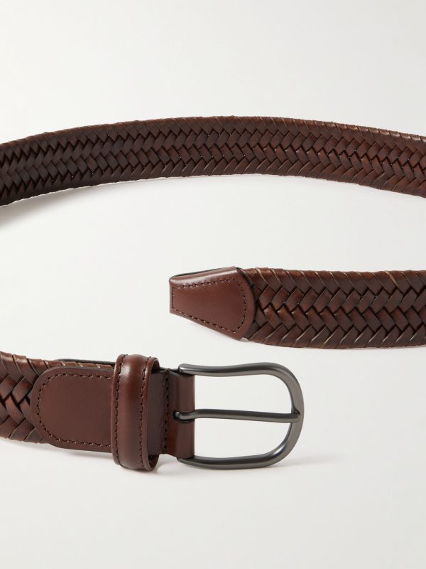 3.5cm Woven Leather Belt - E1