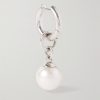 Tisha Convertible Sterling Silver Pearl Single Hoop Earring - BK Tisha Convertible Sterling Silver Pearl Single Hoop Earring - BK