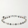 Saguaro Sterling Silver, Agate and Cord Beaded Bracelet Saguaro Sterling Silver, Agate and Cord Beaded Bracelet