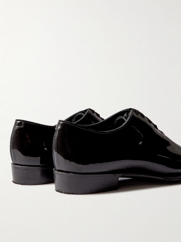 Merlin Whole-Cut Patent-Leather Oxford Shoes - BK