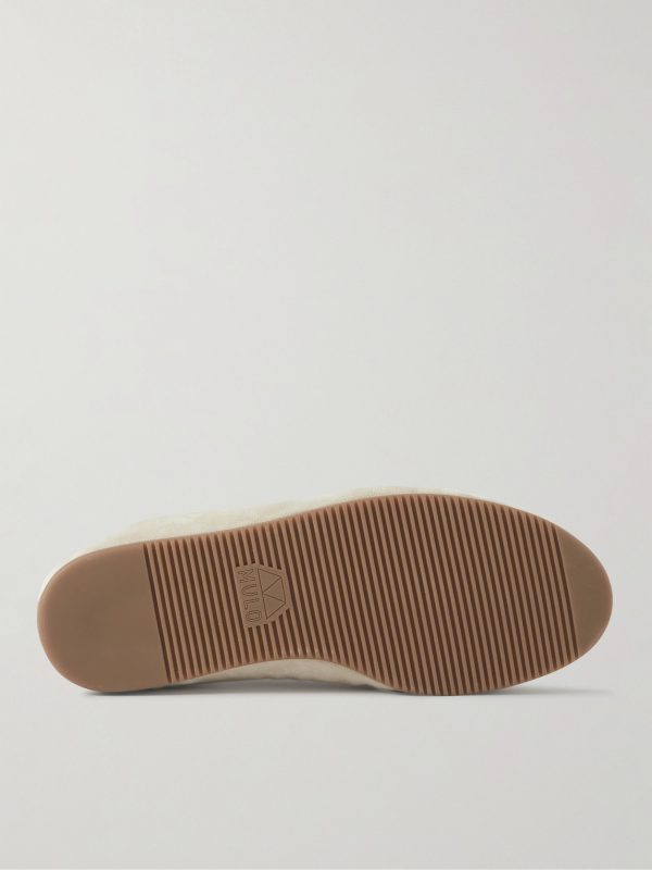 Suede-Trimmed Shearling-Lined Recycled Wool Slippers - E1