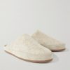 Suede-Trimmed Shearling-Lined Recycled Wool Slippers - FR