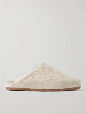 Suede-Trimmed Shearling-Lined Recycled Wool Slippers Suede-Trimmed Shearling-Lined Recycled Wool Slippers