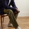 Suede-Trimmed Shearling-Lined Recycled Wool Slippers - OU