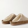Suede-Trimmed Shearling-Lined Recycled-Wool Slippers - BK Suede-Trimmed Shearling-Lined Recycled-Wool Slippers - BK