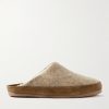 Suede-Trimmed Shearling-Lined Recycled-Wool Slippers Suede-Trimmed Shearling-Lined Recycled-Wool Slippers