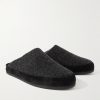 Suede-Trimmed Shearling-Lined Recycled-Wool Slippers - FR