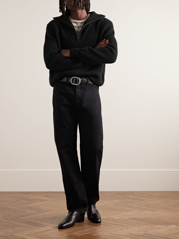 Heston Ribbed Cashmere Half-Zip Sweater - OU Heston Ribbed Cashmere Half-Zip Sweater - OU