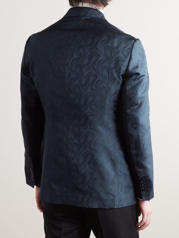 Silk Jacquard Suit Jacket - BK Silk Jacquard Suit Jacket - BK