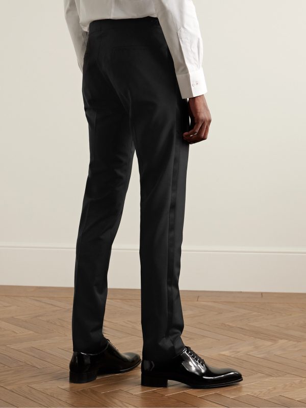 Slim-Fit Satin-Trimmed Wool and Mohair-Blend Tuxedo Trousers - BK Slim-Fit Satin-Trimmed Wool and Mohair-Blend Tuxedo Trousers - BK