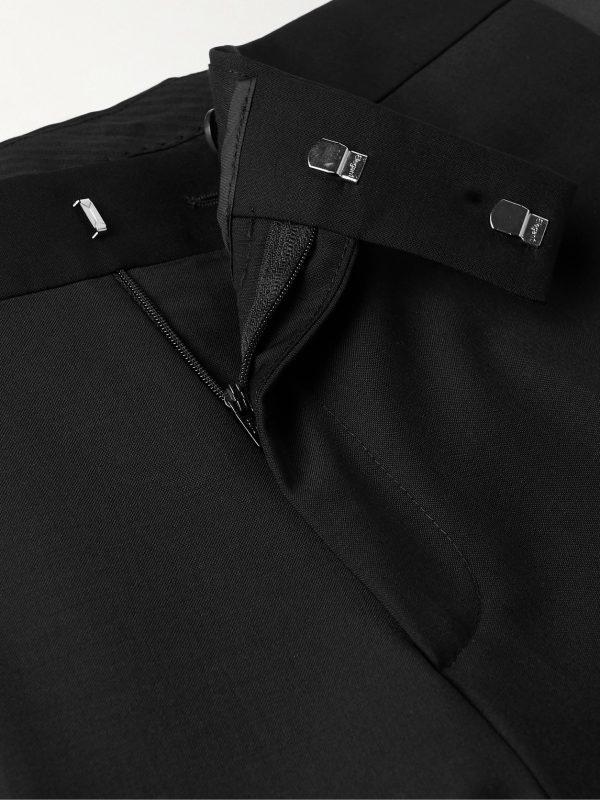 Slim-Fit Satin-Trimmed Wool and Mohair-Blend Tuxedo Trousers - E1 Slim-Fit Satin-Trimmed Wool and Mohair-Blend Tuxedo Trousers - E1