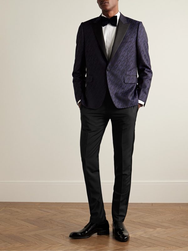Slim-Fit Satin-Trimmed Wool and Mohair-Blend Tuxedo Trousers - OU Slim-Fit Satin-Trimmed Wool and Mohair-Blend Tuxedo Trousers - OU