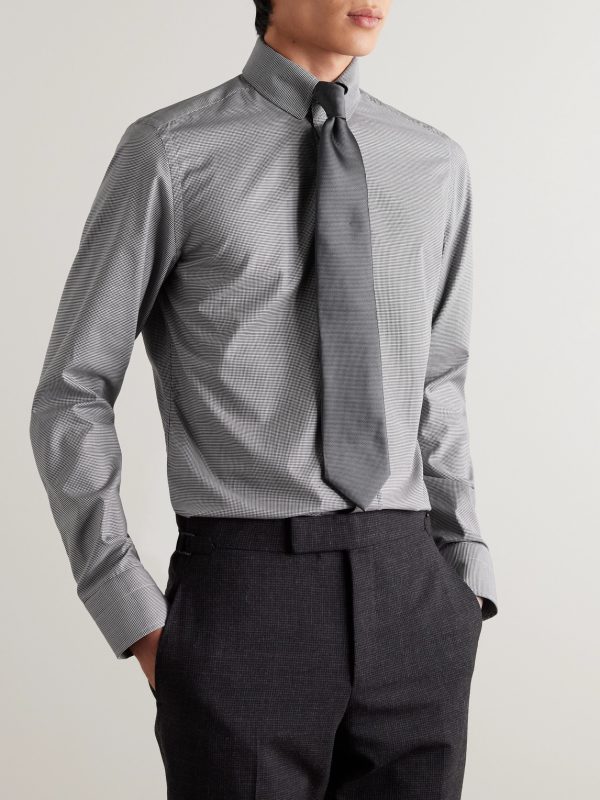 Slim-Fit Gingham Cotton-Poplin Shirt - FR