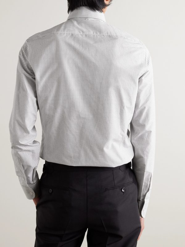 Slim-Fit Checked Cotton-Poplin Shirt - BK