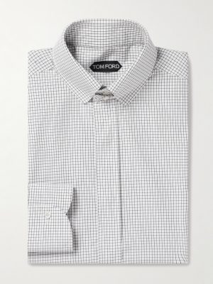Slim-Fit Checked Cotton-Poplin Shirt