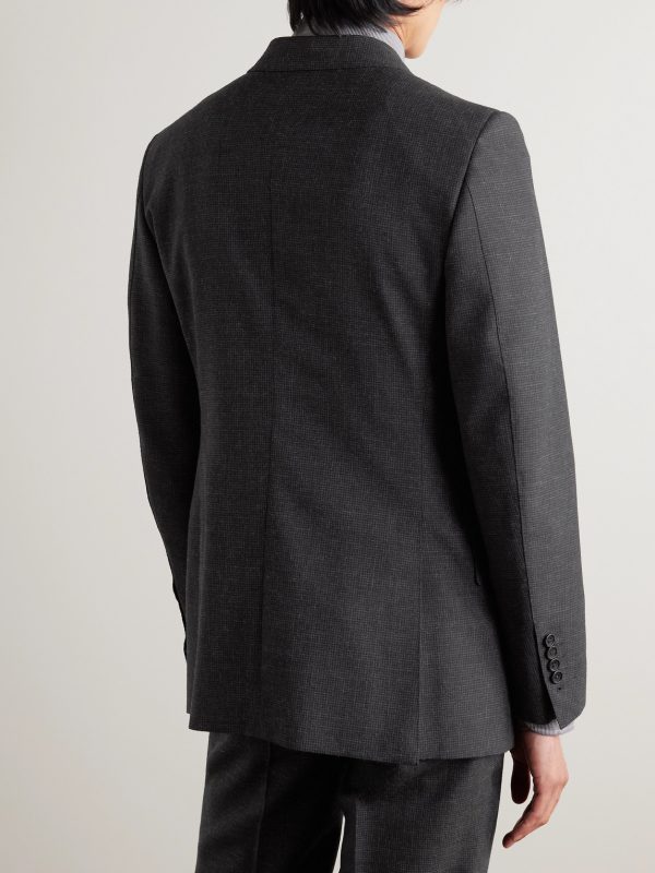 O'Connor Slim-Fit Checked Wool Suit Jacket - BK