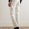Slim-Fit Straight-Leg Cotton-Blend Moleskin Trousers - BK Slim-Fit Straight-Leg Cotton-Blend Moleskin Trousers - BK