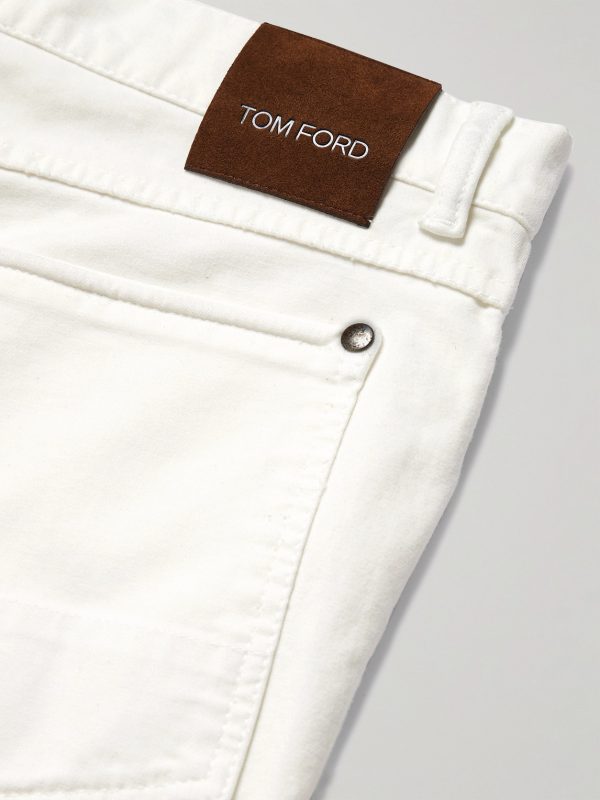 Slim-Fit Straight-Leg Cotton-Blend Moleskin Trousers - CU Slim-Fit Straight-Leg Cotton-Blend Moleskin Trousers - CU