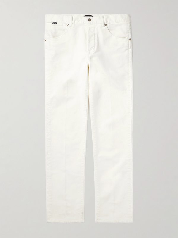 Slim-Fit Straight-Leg Cotton-Blend Moleskin Trousers Slim-Fit Straight-Leg Cotton-Blend Moleskin Trousers