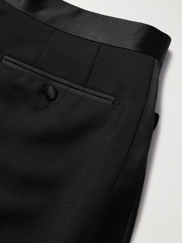 Slim-Fit Straight-Leg Satin-Trimmed Mohair and Wool-Blend Tuxedo Trousers - CU Slim-Fit Straight-Leg Satin-Trimmed Mohair and Wool-Blend Tuxedo Trousers - CU