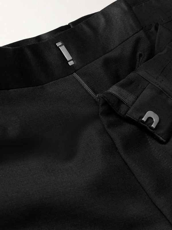 Slim-Fit Straight-Leg Satin-Trimmed Mohair and Wool-Blend Tuxedo Trousers - E1 Slim-Fit Straight-Leg Satin-Trimmed Mohair and Wool-Blend Tuxedo Trousers - E1