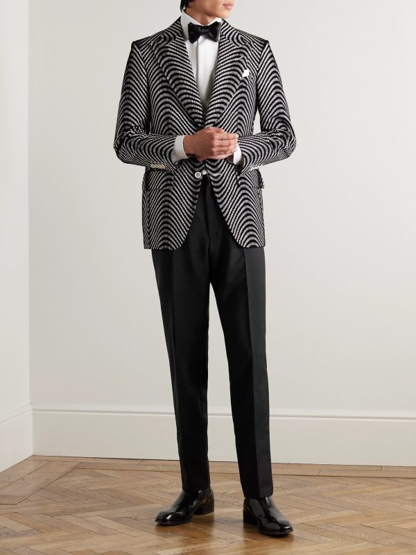 Slim-Fit Straight-Leg Satin-Trimmed Mohair and Wool-Blend Tuxedo Trousers - OU Slim-Fit Straight-Leg Satin-Trimmed Mohair and Wool-Blend Tuxedo Trousers - OU