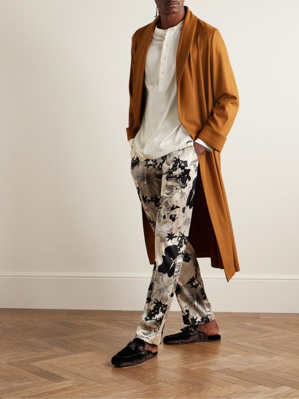 Silk-Blend Satin Henley Pyjama Top - OU