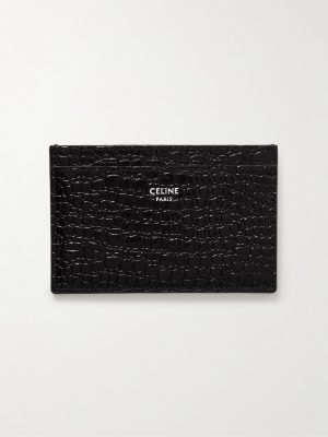Logo-Print Croc-Effect Leather Cardholder Logo-Print Croc-Effect Leather Cardholder