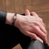 Triomphe Studded Leather and Silver-Tone Bracelet - FR